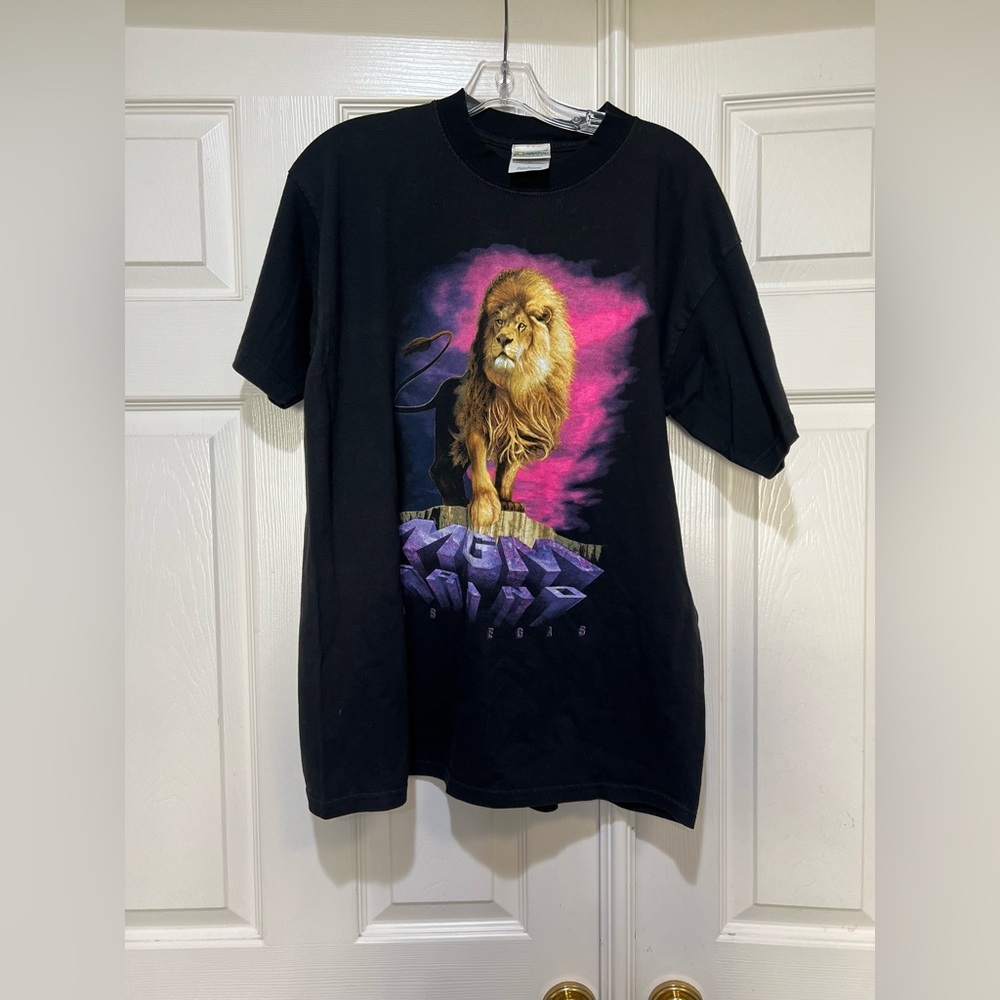 Vintage MGM Grand Hotel Las Vegas Lion Men's  Size Large Black‎ T-Shirt Casino